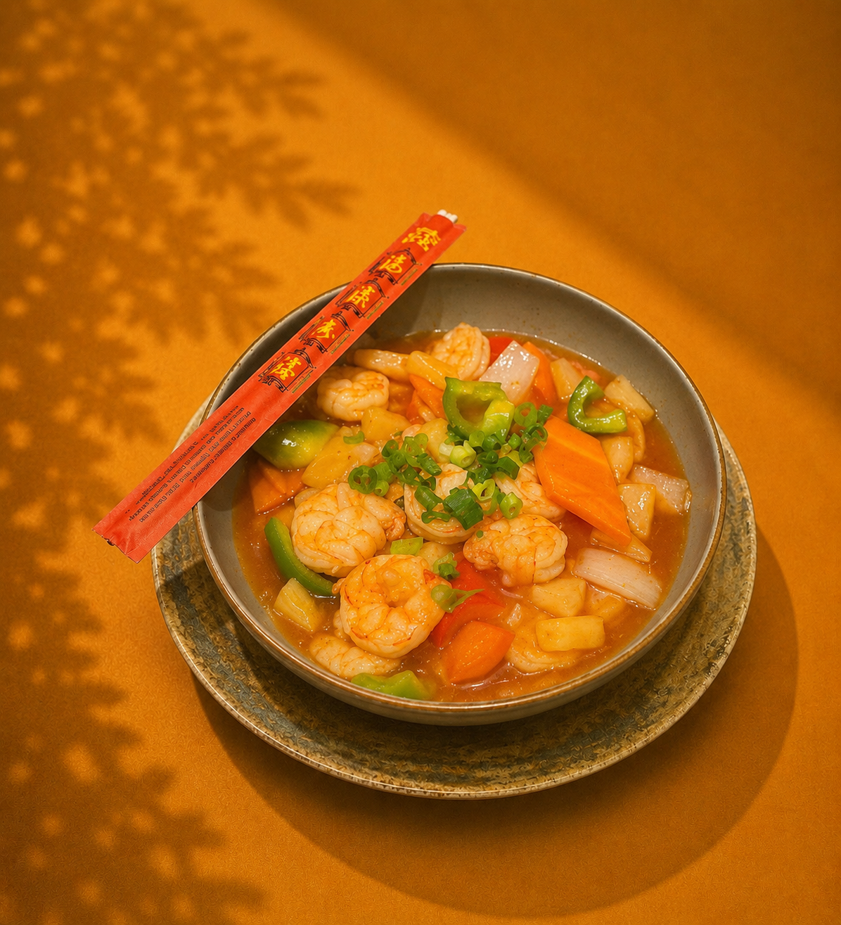 42. Chinese garnalen in zoetzure saus, ananas & groenten