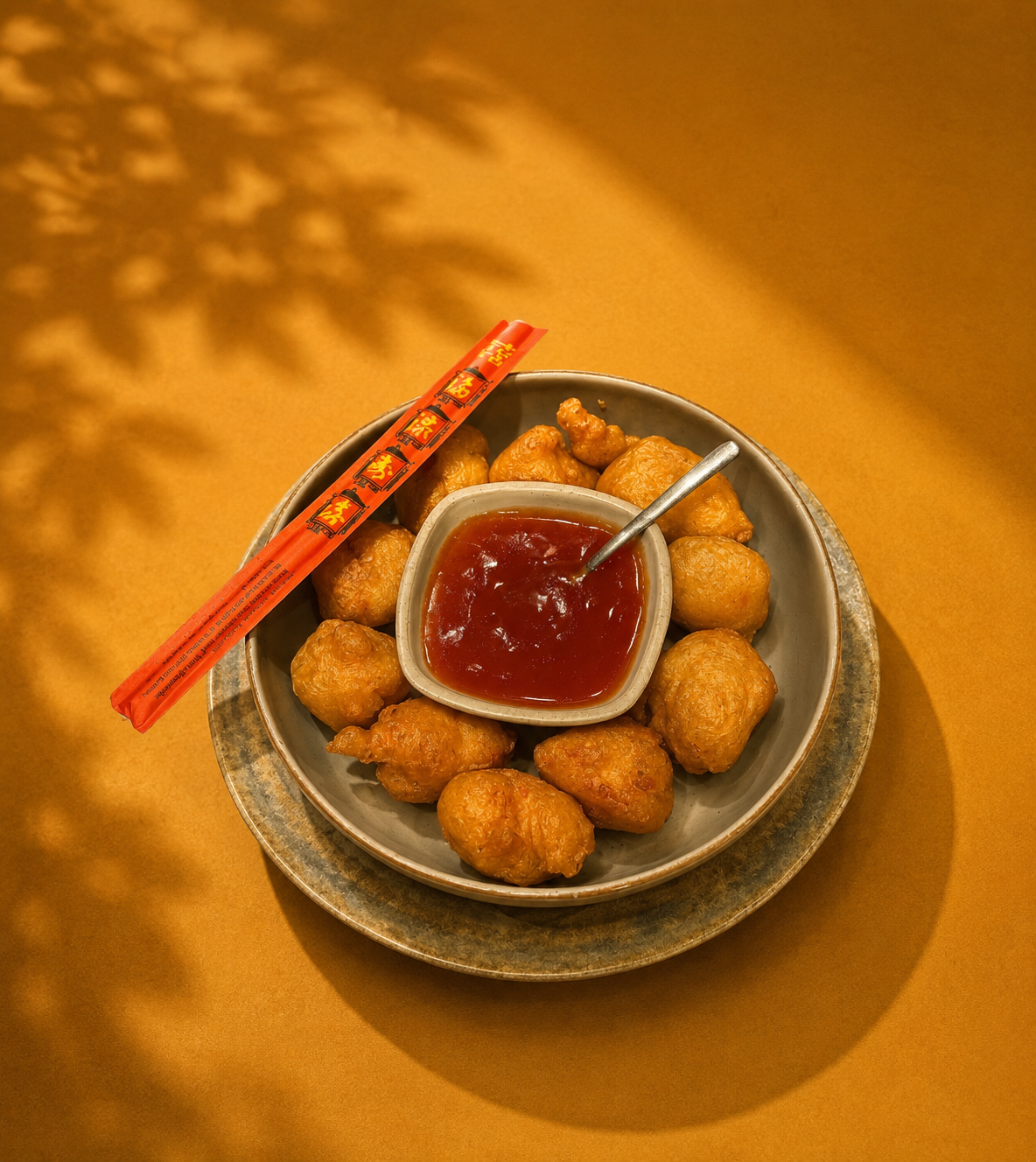 32. Gepaneerde kippenballetjes in zoetzure saus